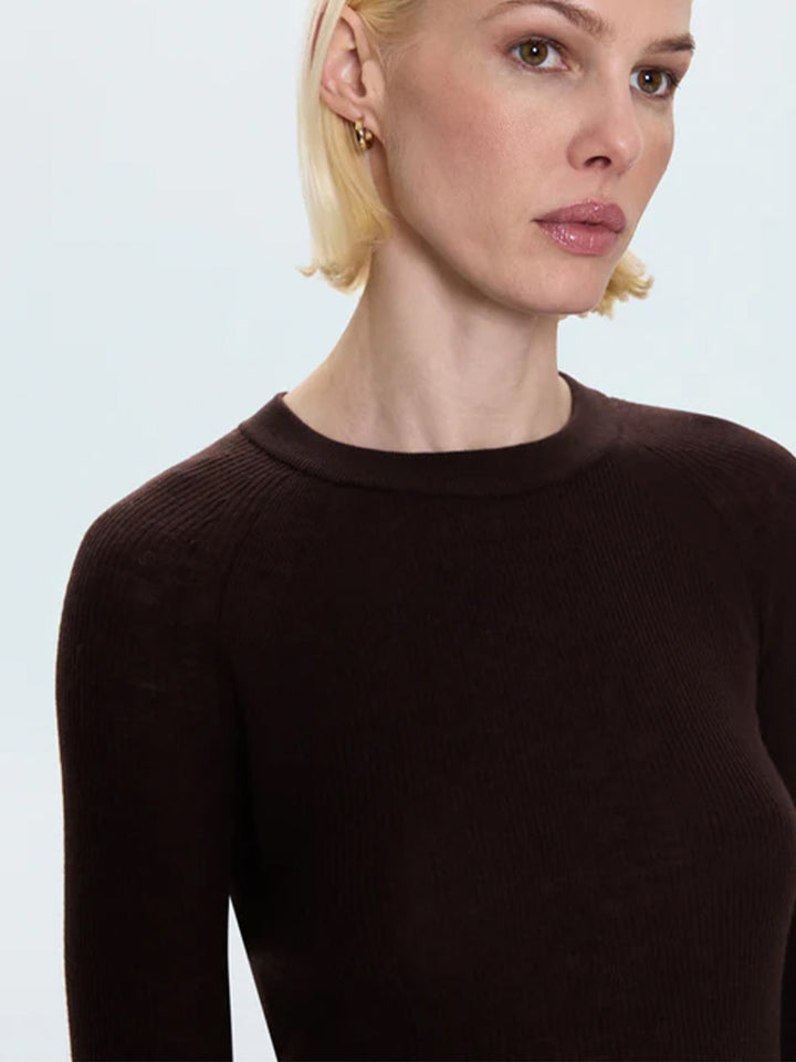 Juno Feather Weight Sweater in Mocha