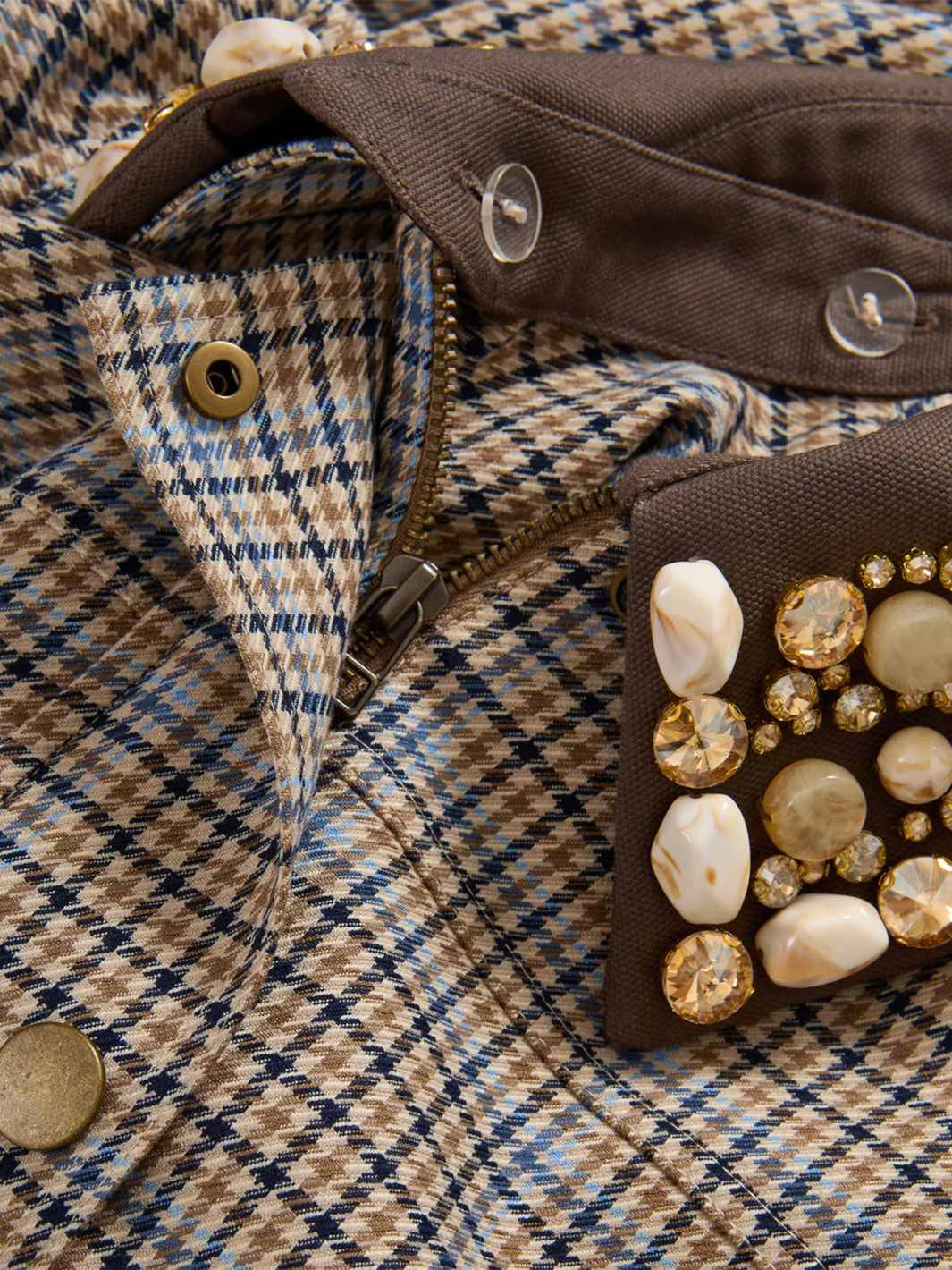 Kasper Plaid Chore Jacket in Malt Multi