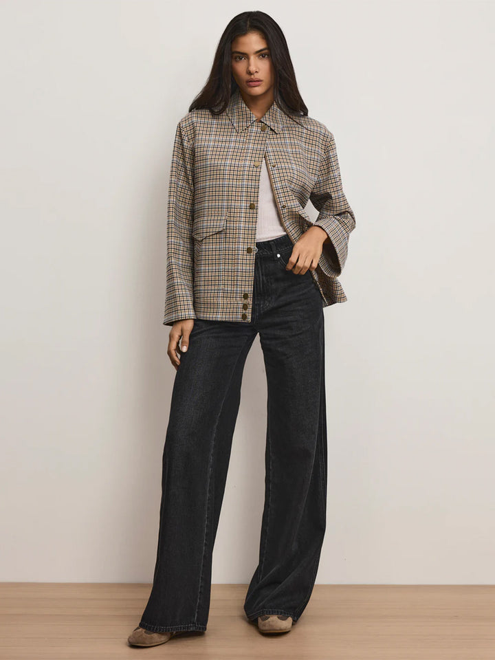 Kasper Plaid Chore Jacket in Malt Multi