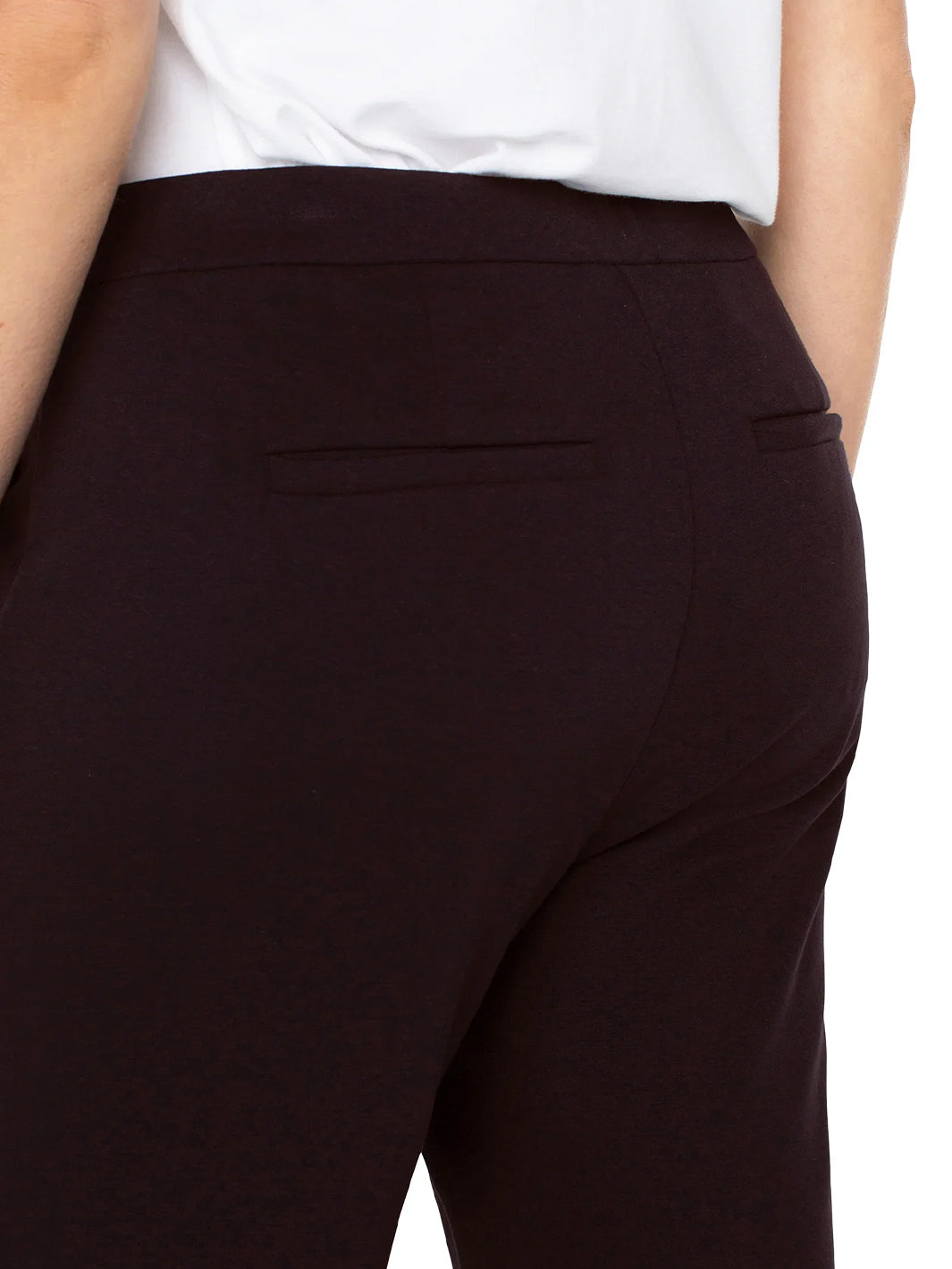 Kayla Wide Leg Pull-on Trouser in Truffle Brown