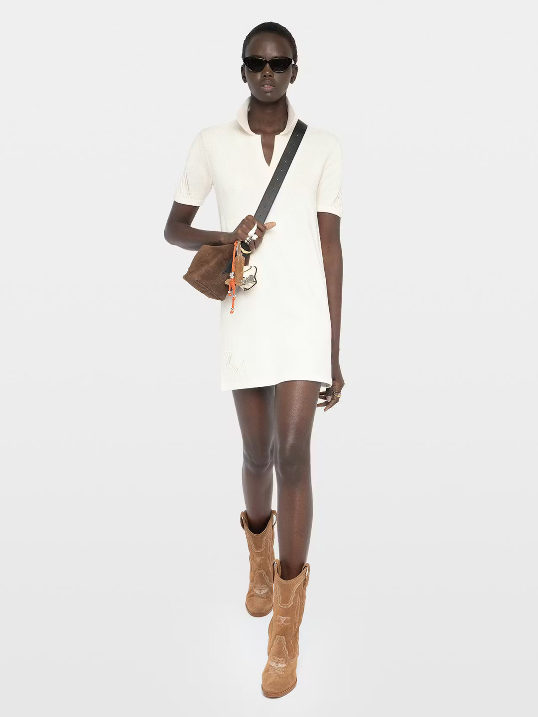 Lulu Knit Polo Dress in Vanilla