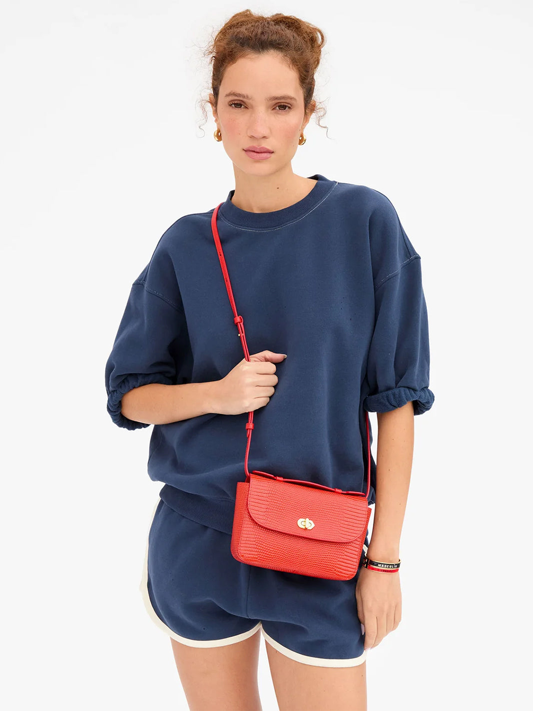 Katheryn in Red Embossed Lizard