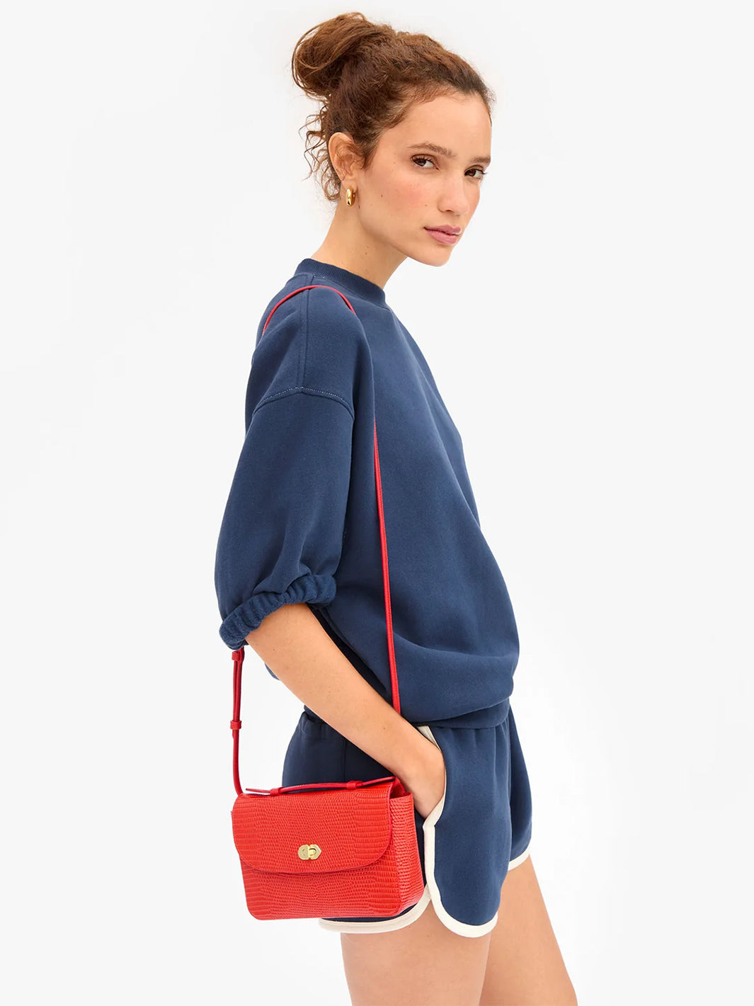 Katheryn in Red Embossed Lizard
