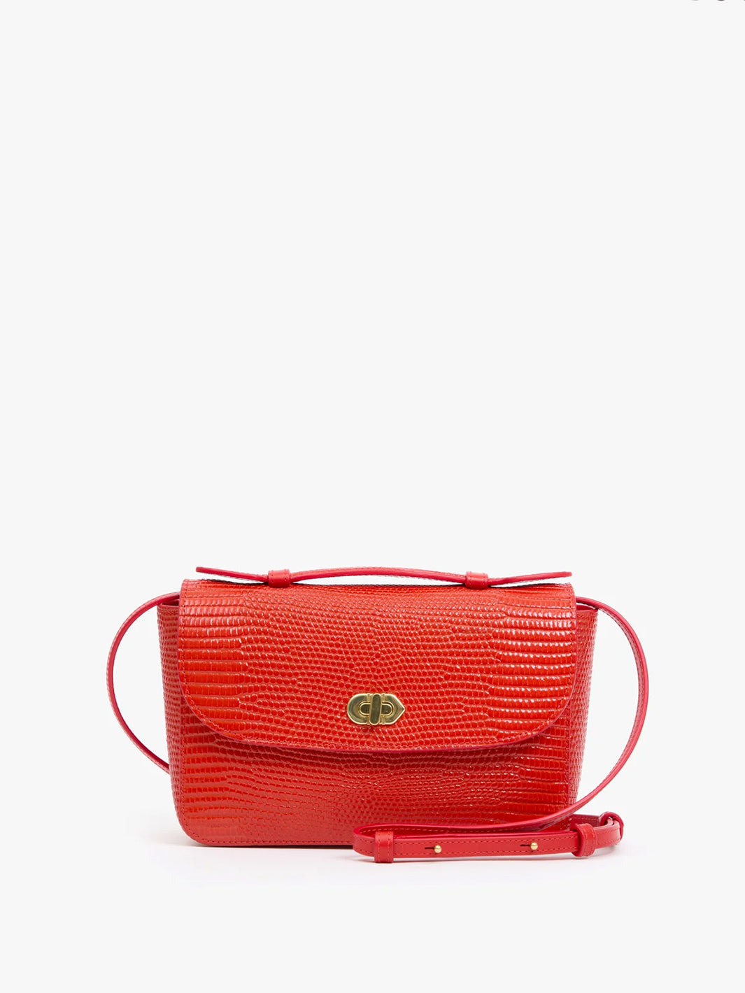 Katheryn in Red Embossed Lizard