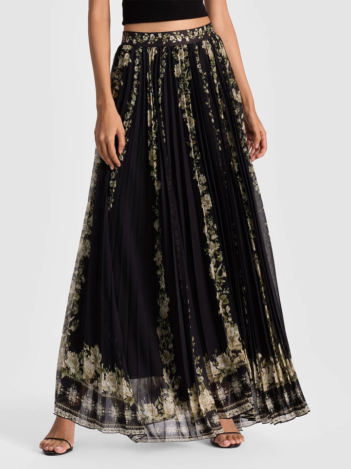 Katz Pleated Maxi Skirt in Free Falling