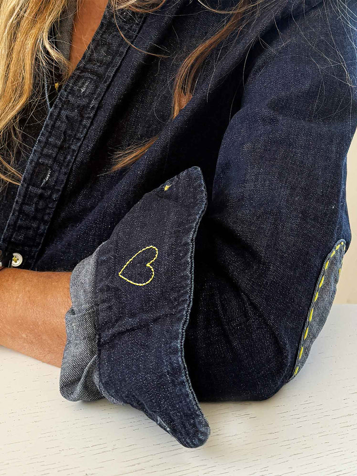 Keaton Denim Shirt in Dark Rinse