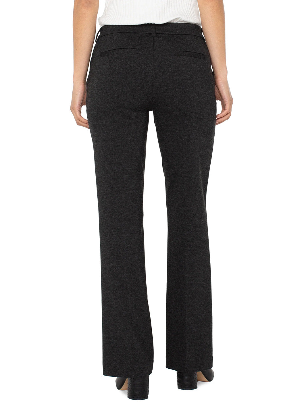 Kelsey Flare Trouser Super Stretch in Heathered charcoal
