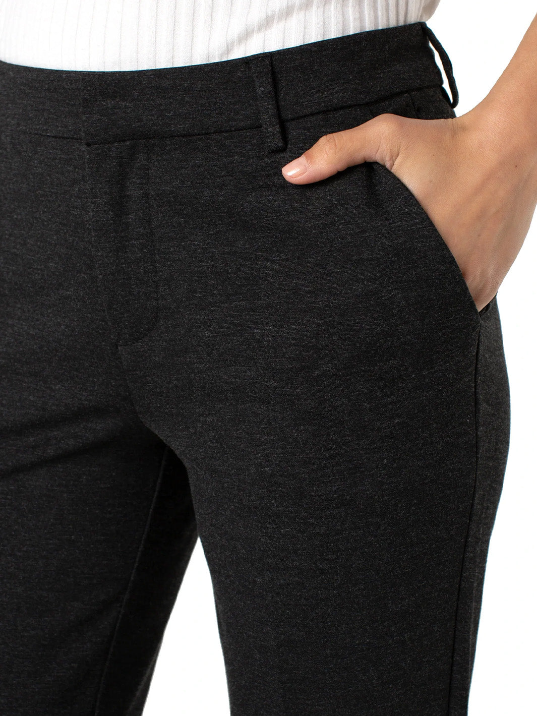 Kelsey Flare Trouser Super Stretch in Heathered charcoal