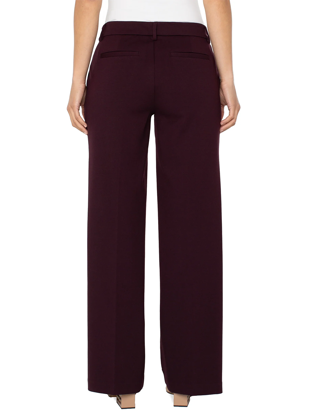 Kelsey Wide Leg Trouser in Dark Plum