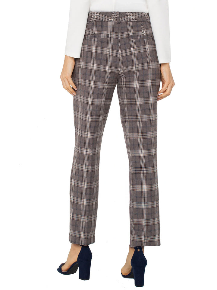 Hi-Rise Kelsey Trouser in Brown Navy Glen Check