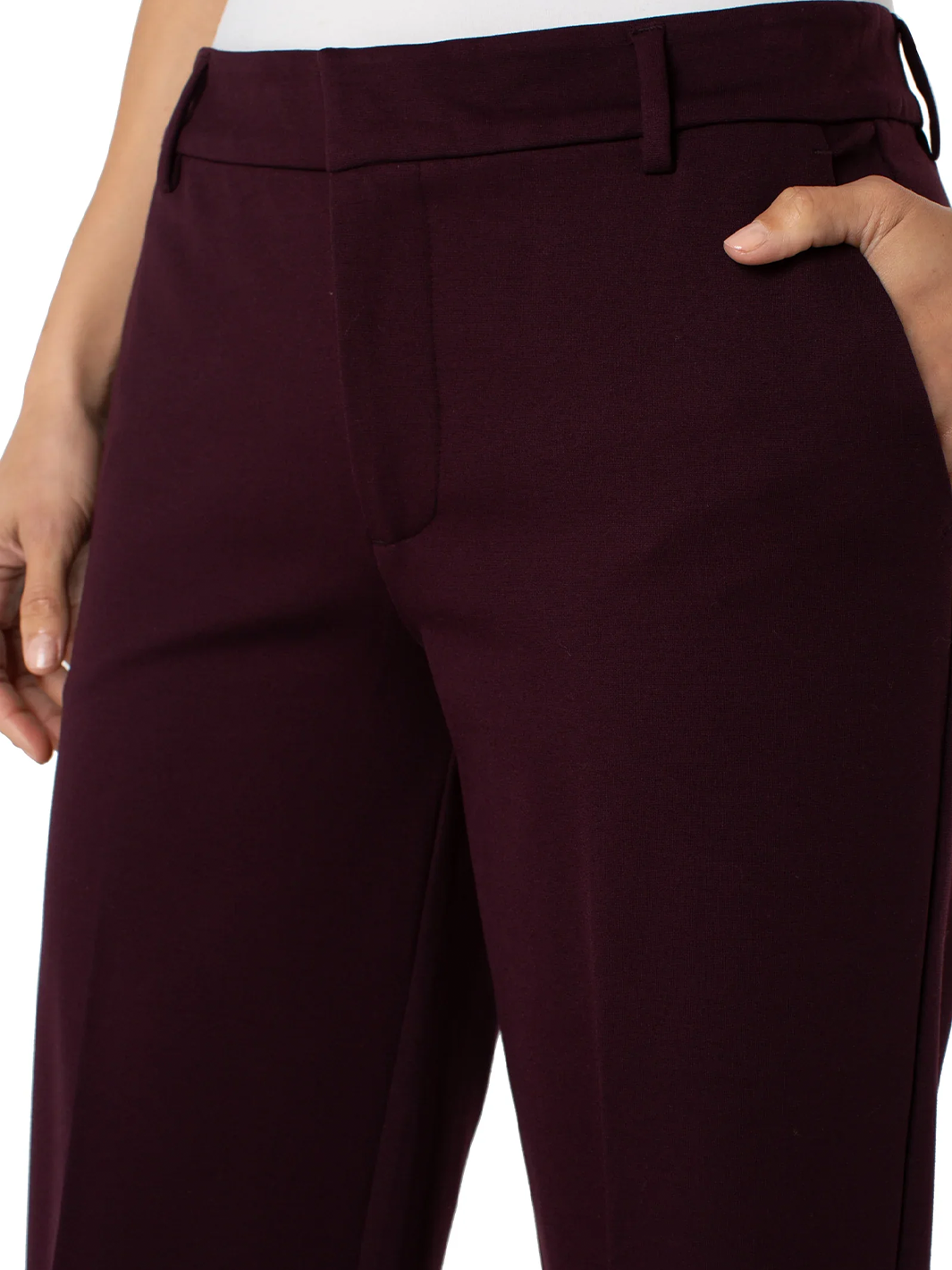 Kelsey Wide Leg Trouser in Dark Plum