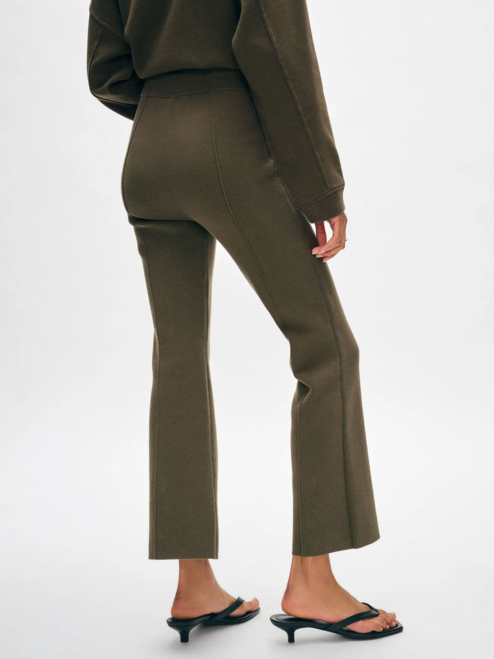 Organic Cotton Kick Flare Pant in Dark Sage