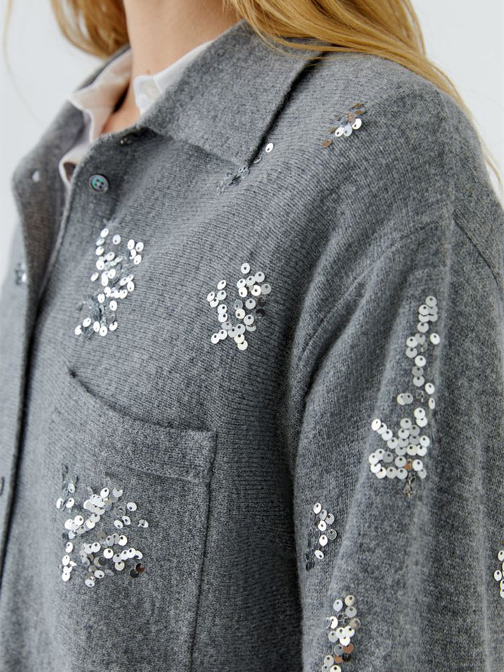 Knitted Cardigan in Grey