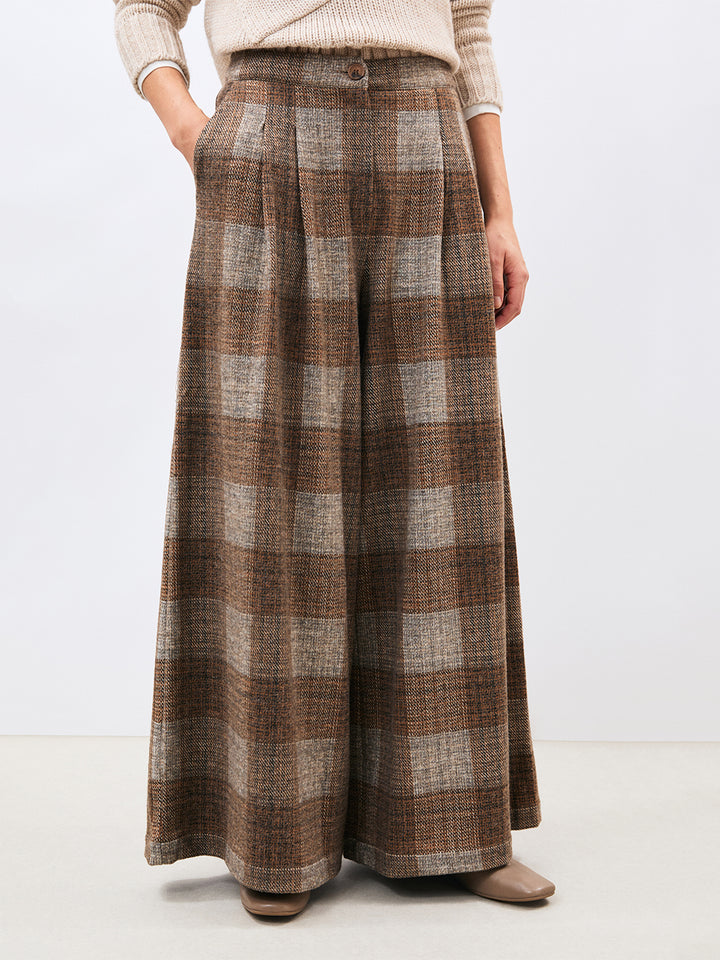 Kohiro Pants in Camel Plaid