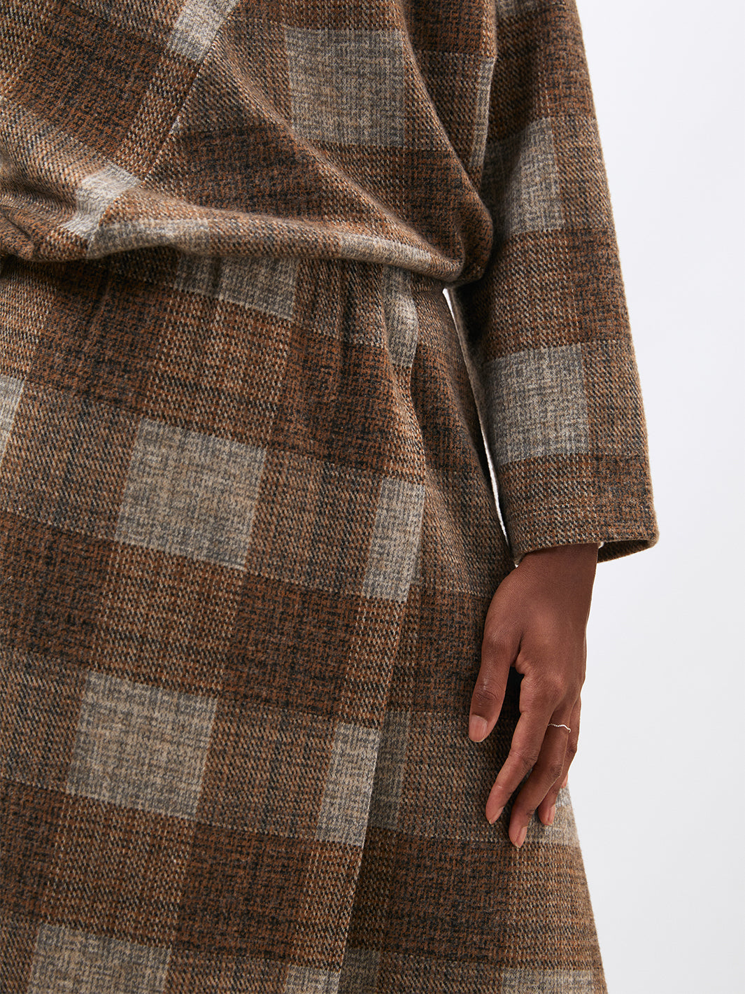 Kokan Skirt in Camel Plaid