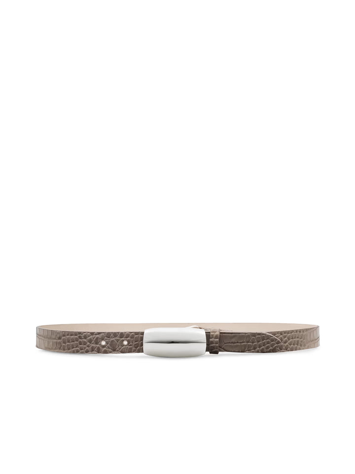 Marlowe Croc-Embossed Leather Belt