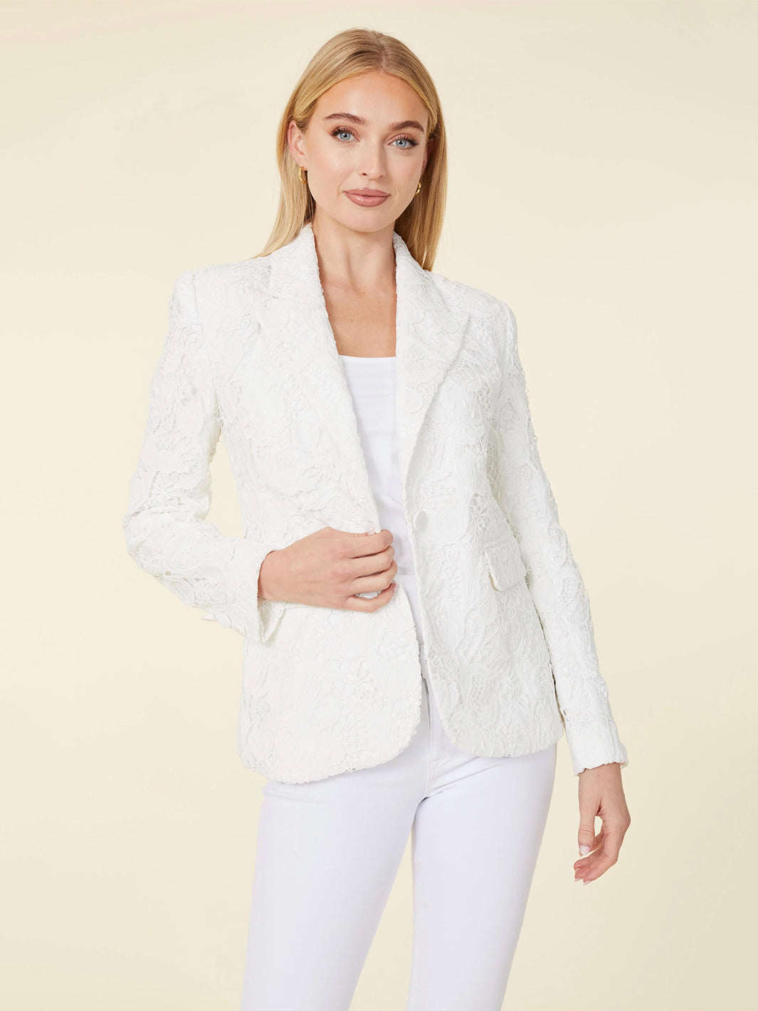 Lace Blazer in White