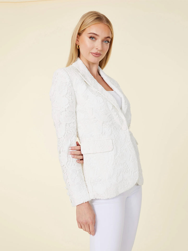 Lace Blazer in White