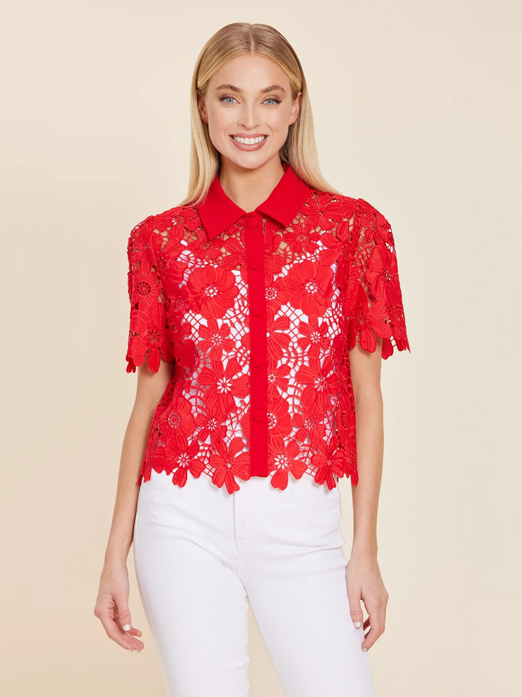 Lace Top in Red