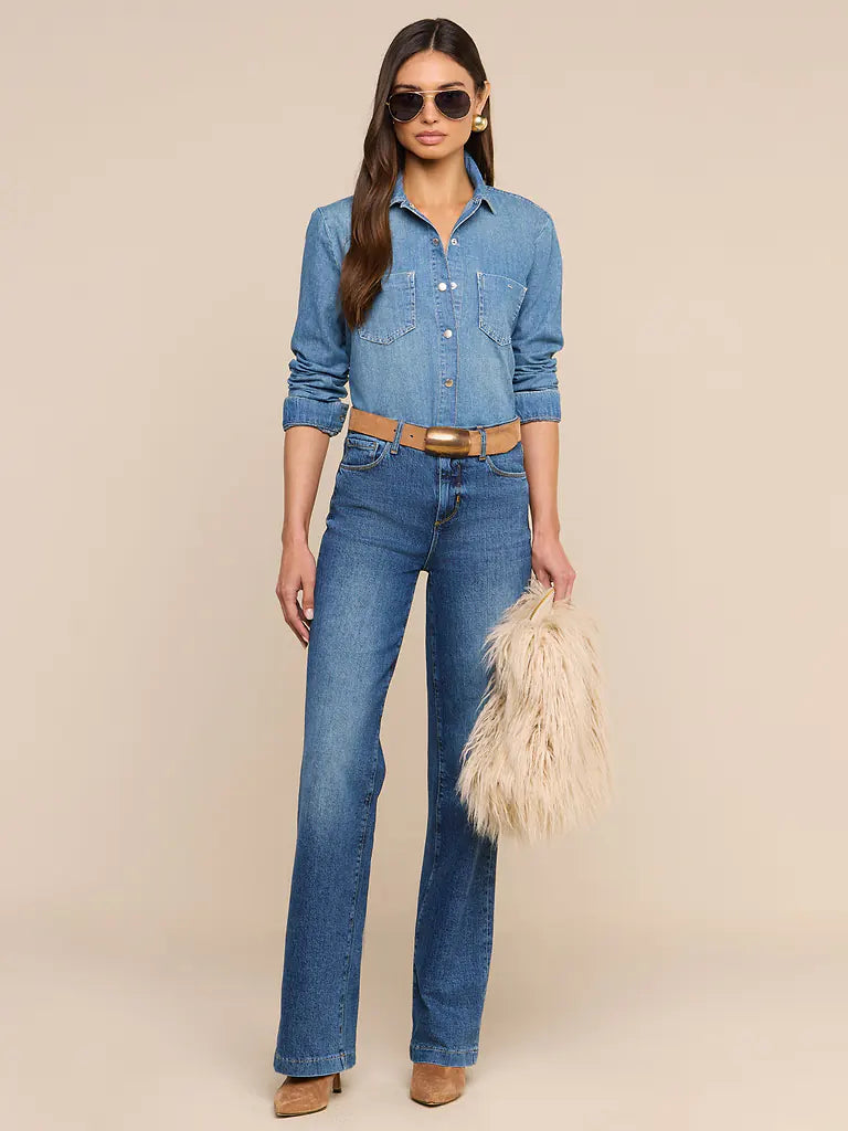 Adelina Faux Fur Clutch in Biscuit