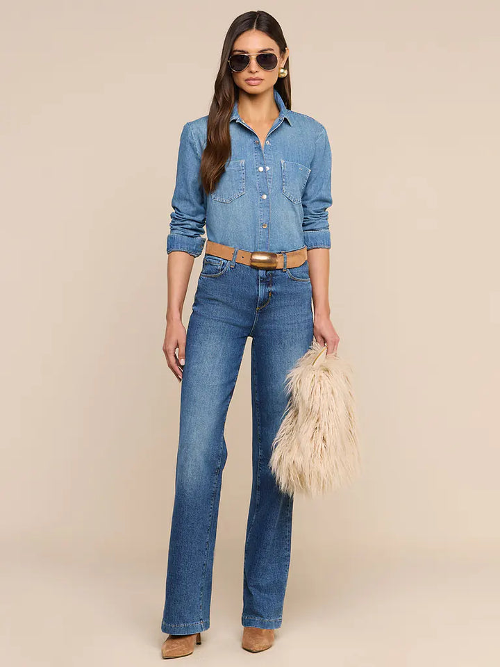 Adelina Faux Fur Clutch in Biscuit