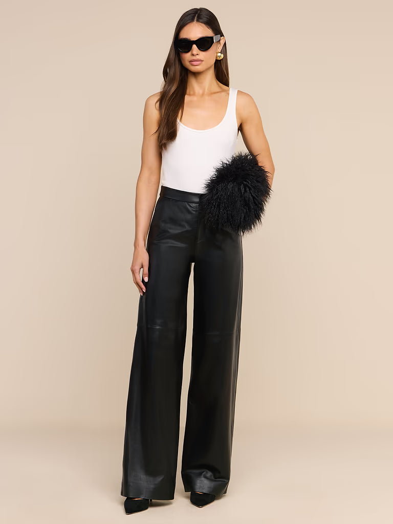Adelina Faux Fur Clutch in Black