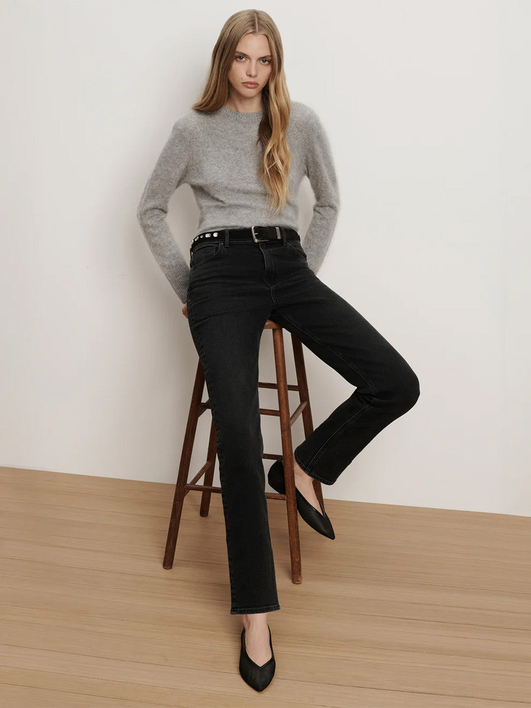 Leah Straight-Leg Jean in Washed Onyx