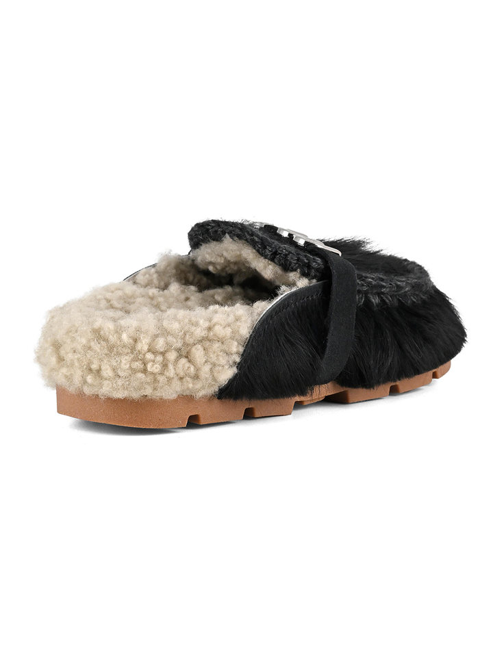 Winter Bio Slide Pony in Long Hair Black