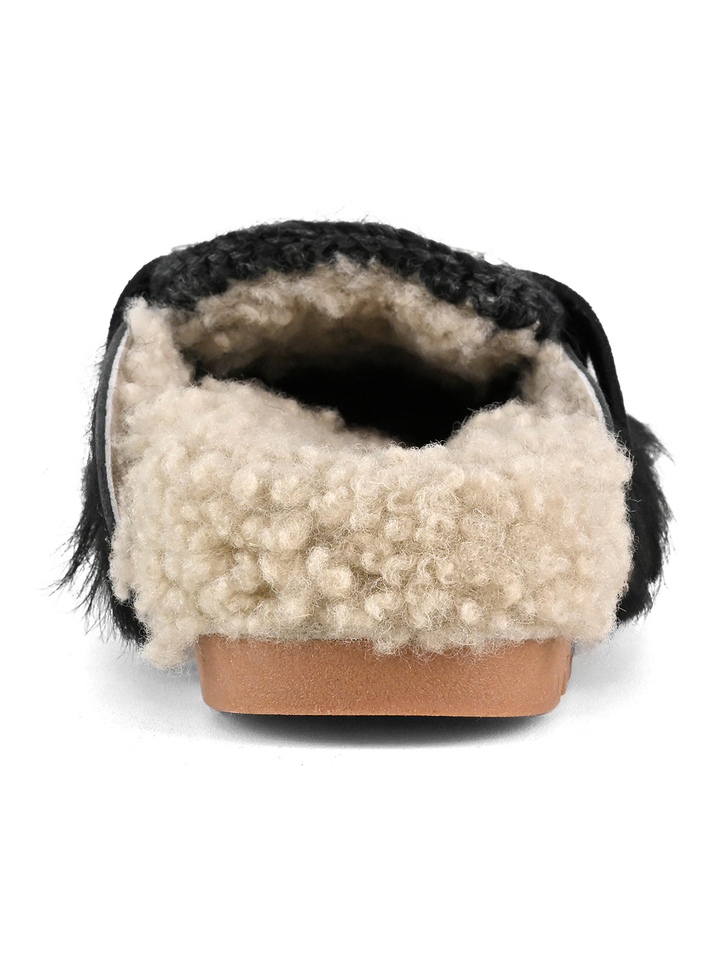 Winter Bio Slide Pony in Long Hair Black