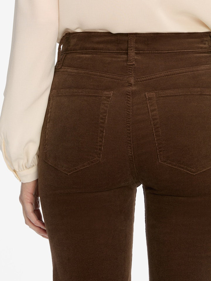Le Sleek Straight Corduroy in Bitter Chocolate
