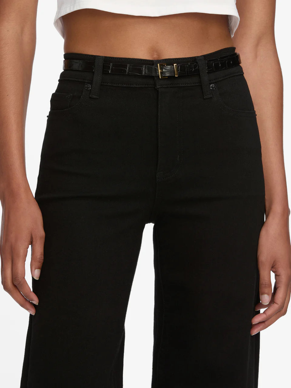 Le Slim Palazoo Jean in Black