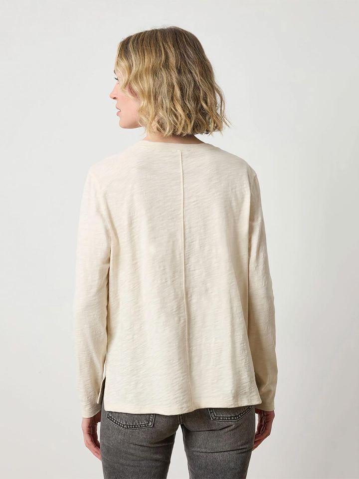 Long Sleeve Boyfriend Tee in Stone