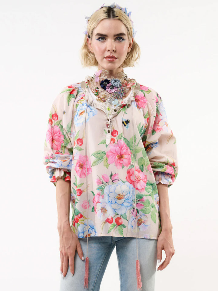 La Ville Rose Blouse in Ivory Floral