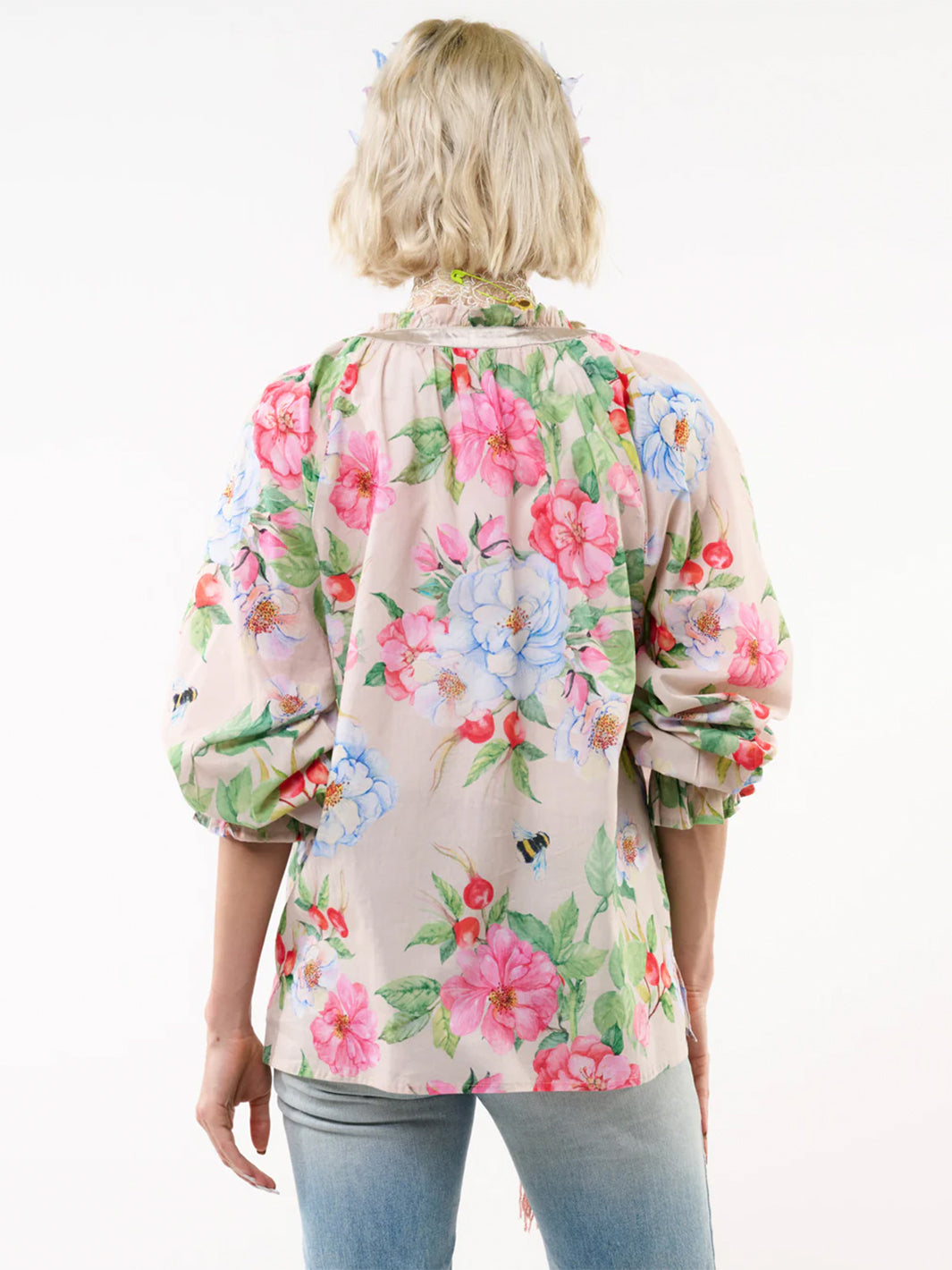 La Ville Rose Blouse in Ivory Floral