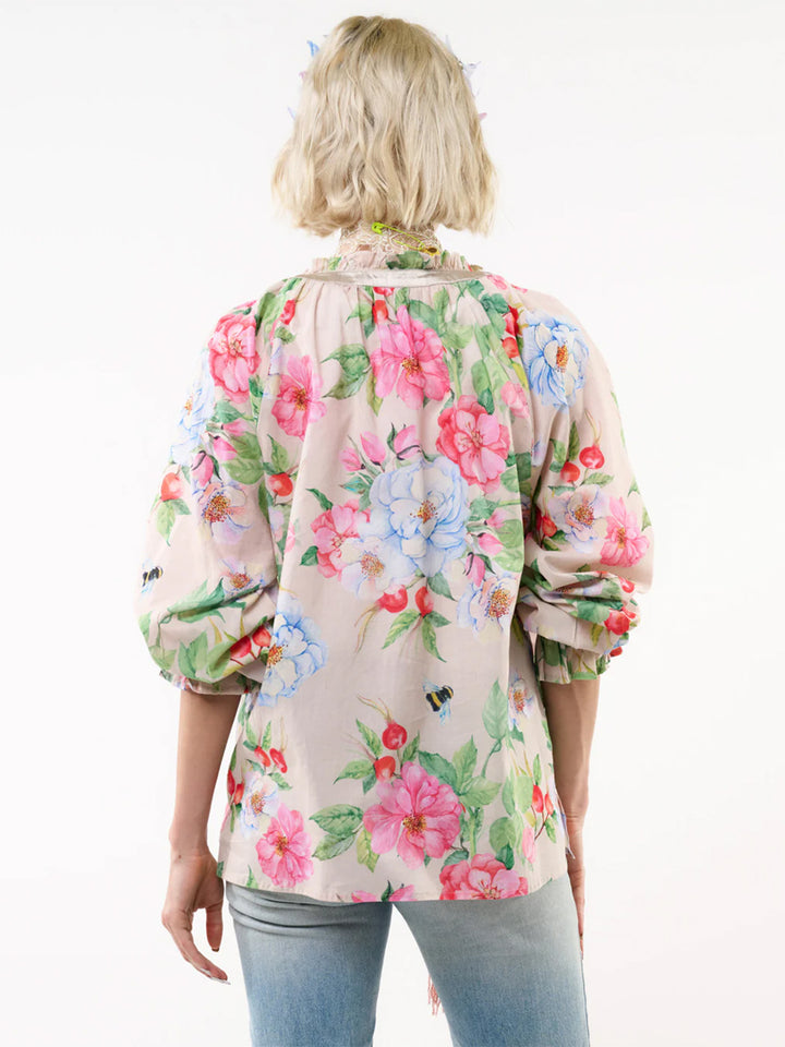 La Ville Rose Blouse in Ivory Floral