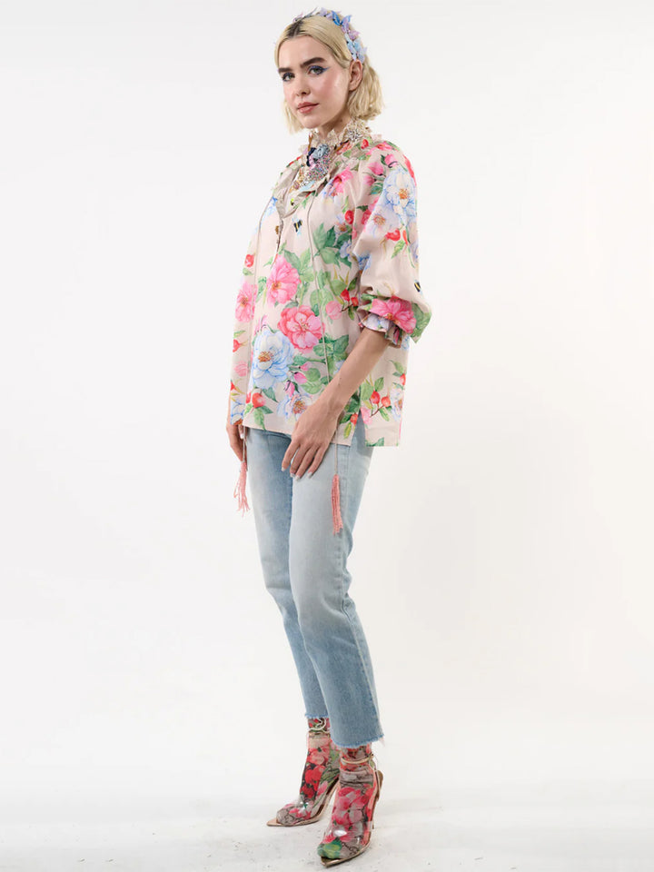 La Ville Rose Blouse in Ivory Floral
