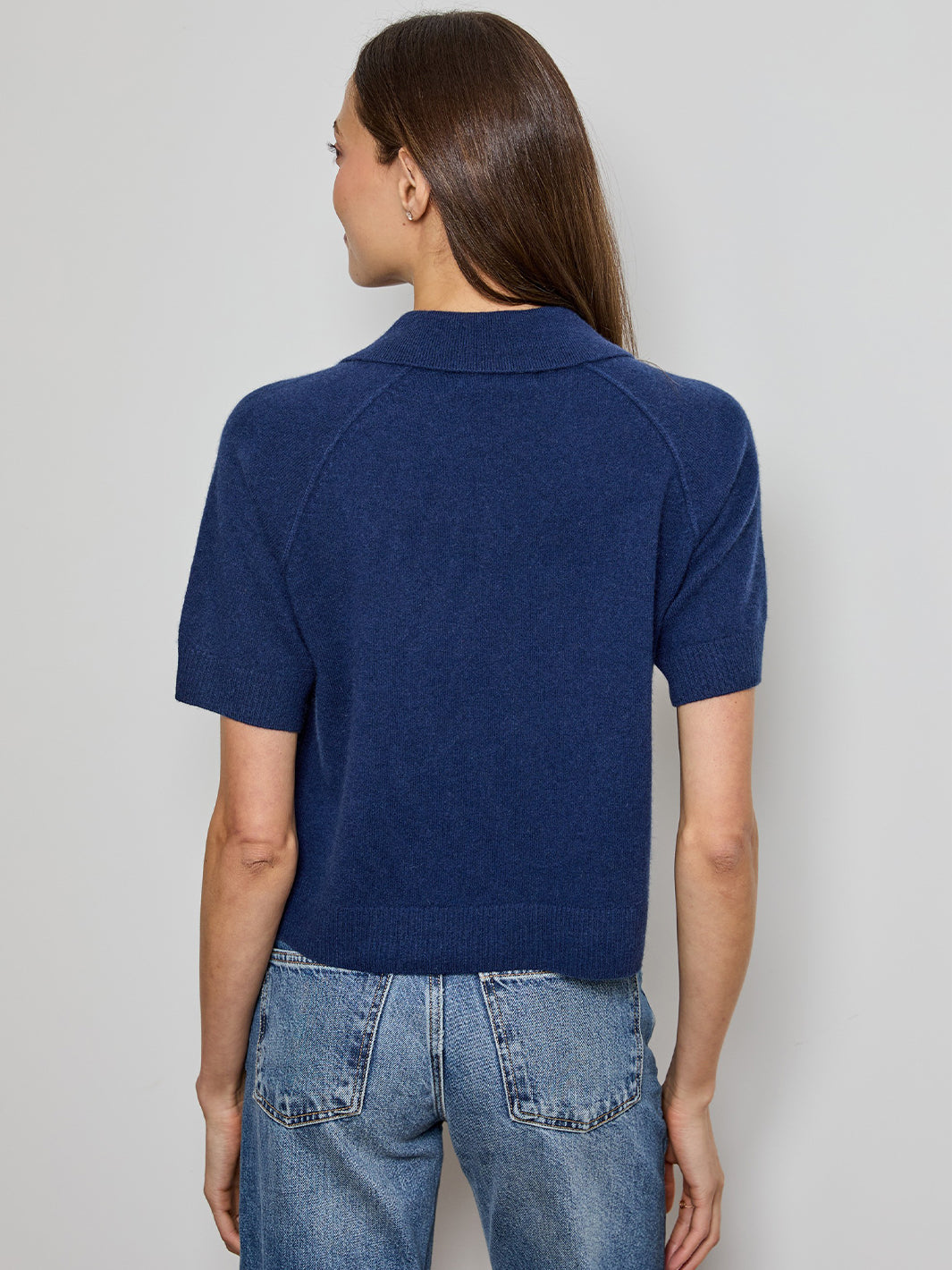 Lace-Up Sweater in Navy