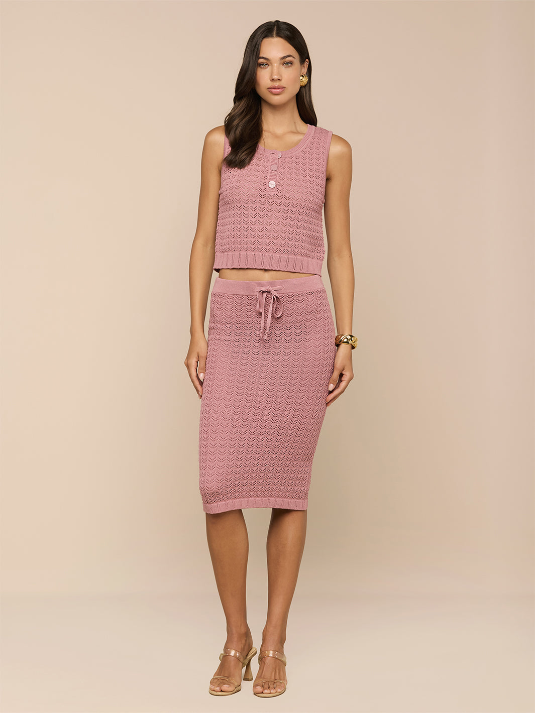 Lacen Pointelle Knit Skirt in Lilas