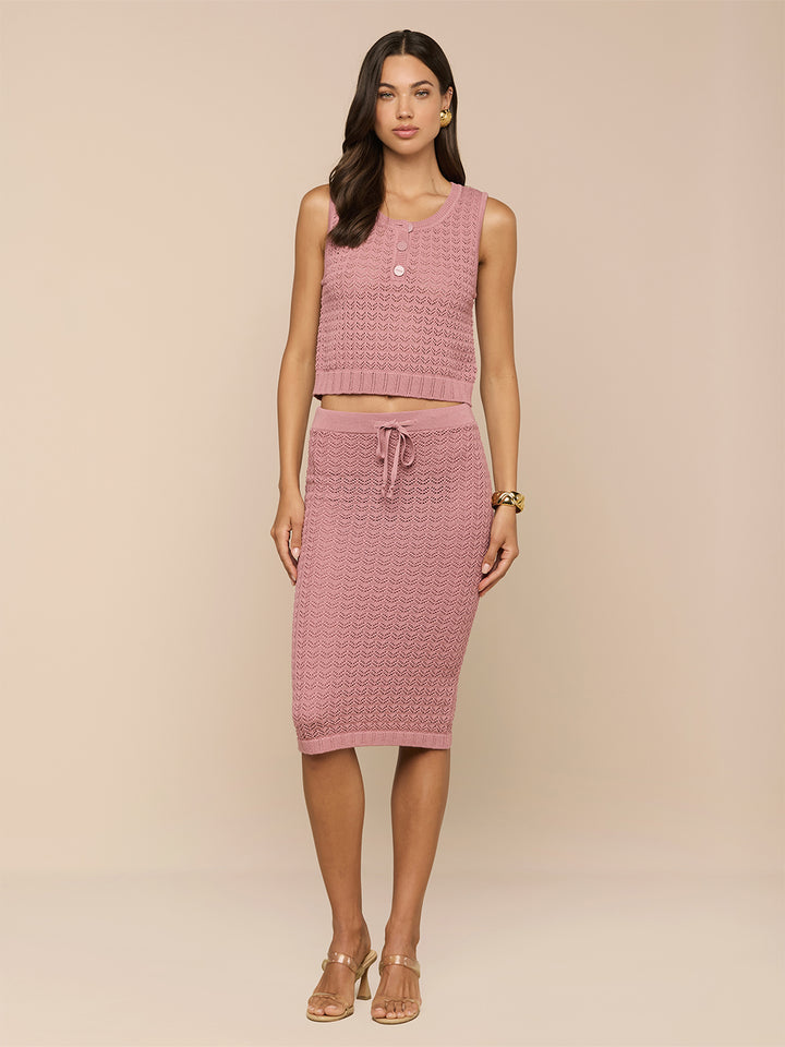 Lacen Pointelle Knit Skirt in Lilas