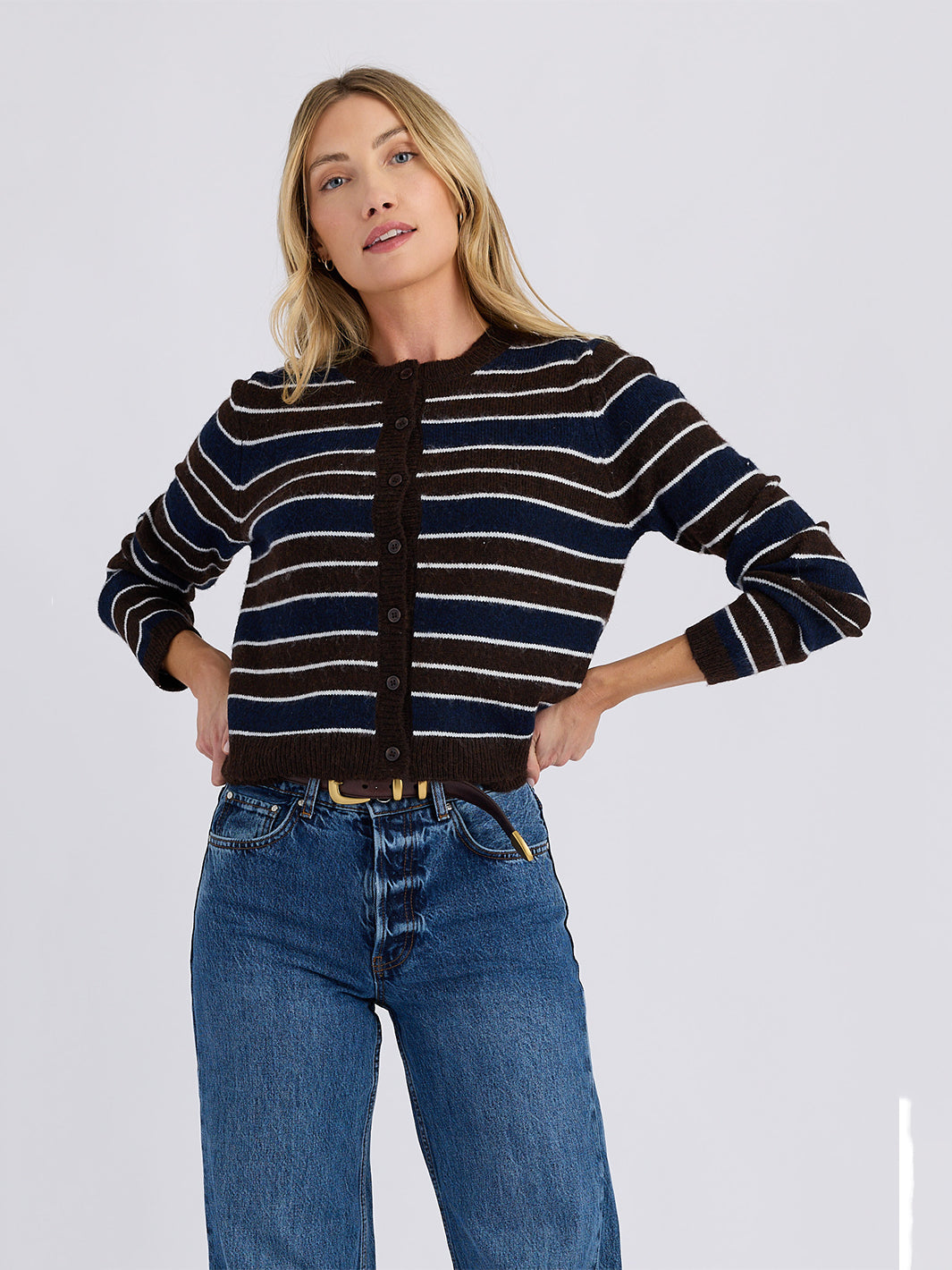 Langston Cardigan in Combo Stripe