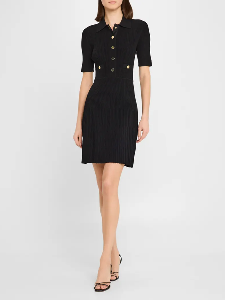 Lauper Short Sleeve Dress in Black