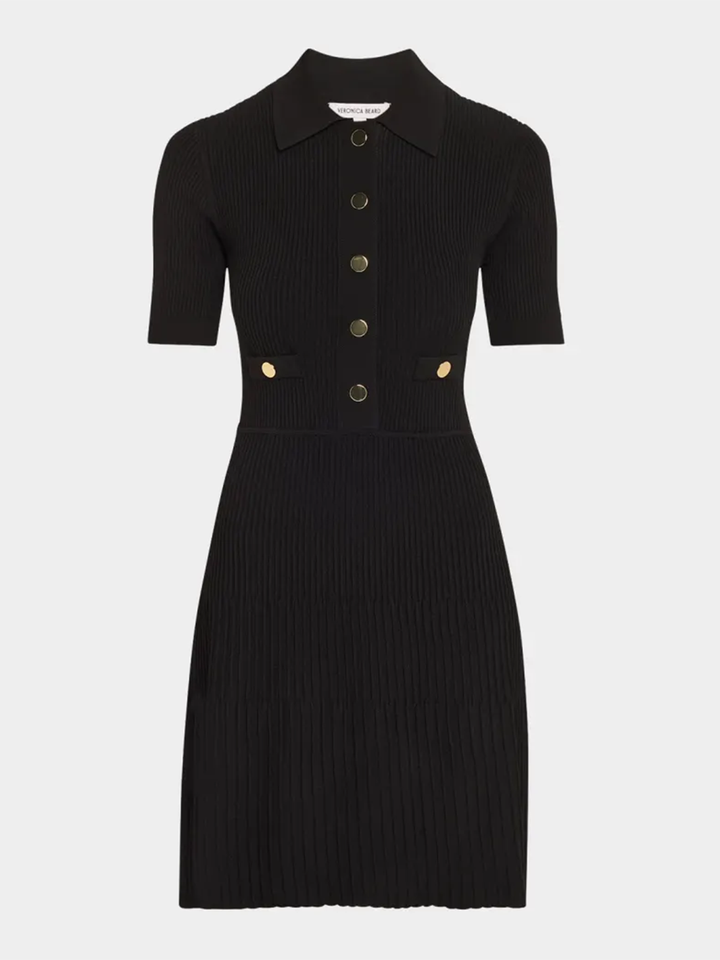 Lauper Short Sleeve Dress in Black