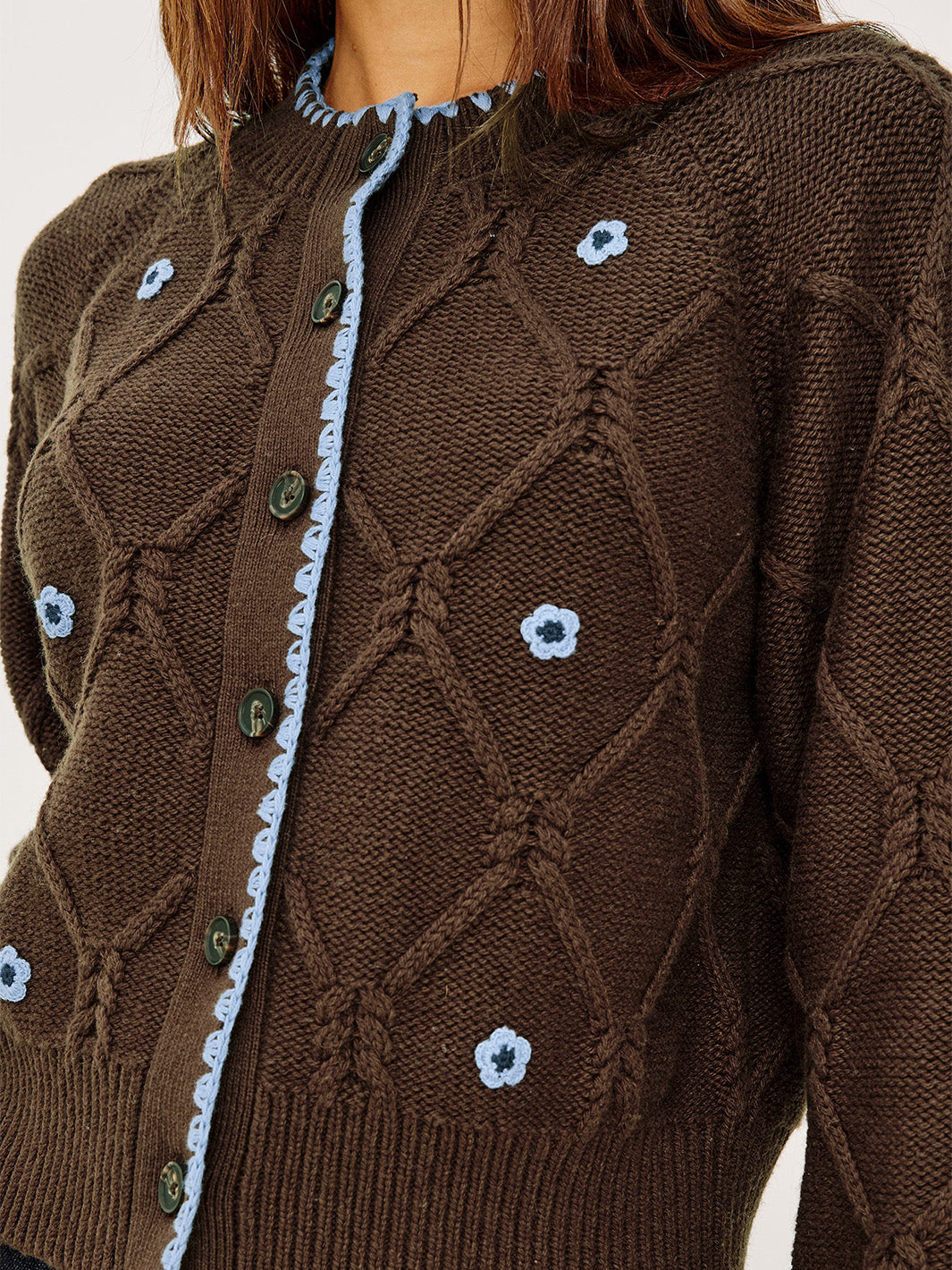 Laurie Cardigan in Walnut Daisy