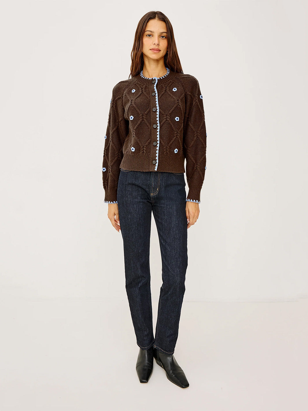 Laurie Cardigan in Walnut Daisy