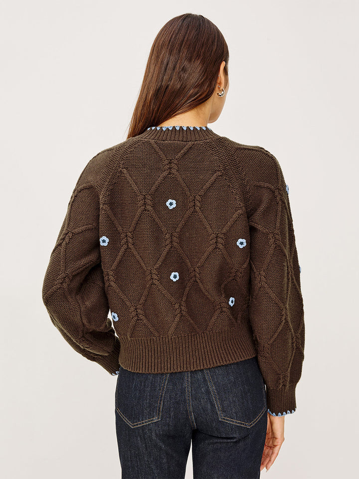 Laurie Cardigan in Walnut Daisy