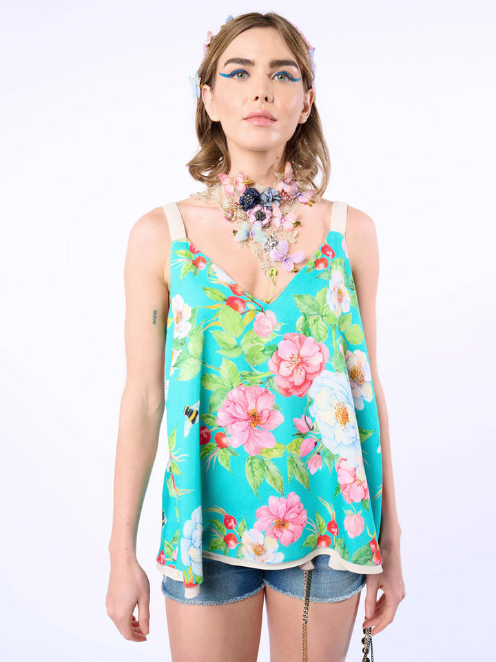 La Ville Cami in Aqua Floral