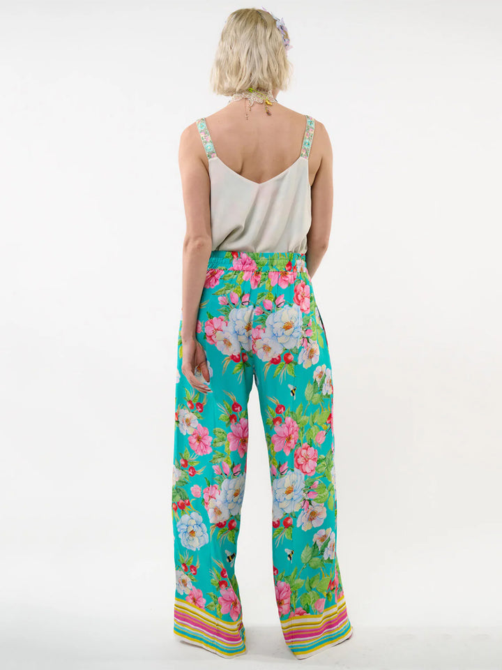 La Ville Rose Pants in Aqua Floral
