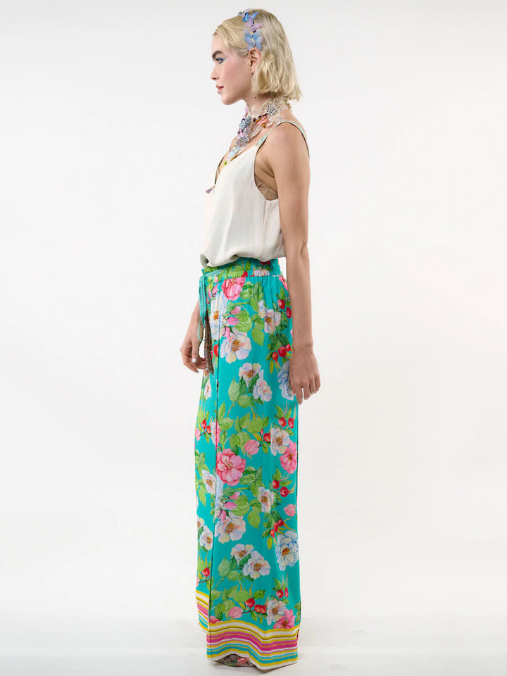 La Ville Rose Pants in Aqua Floral