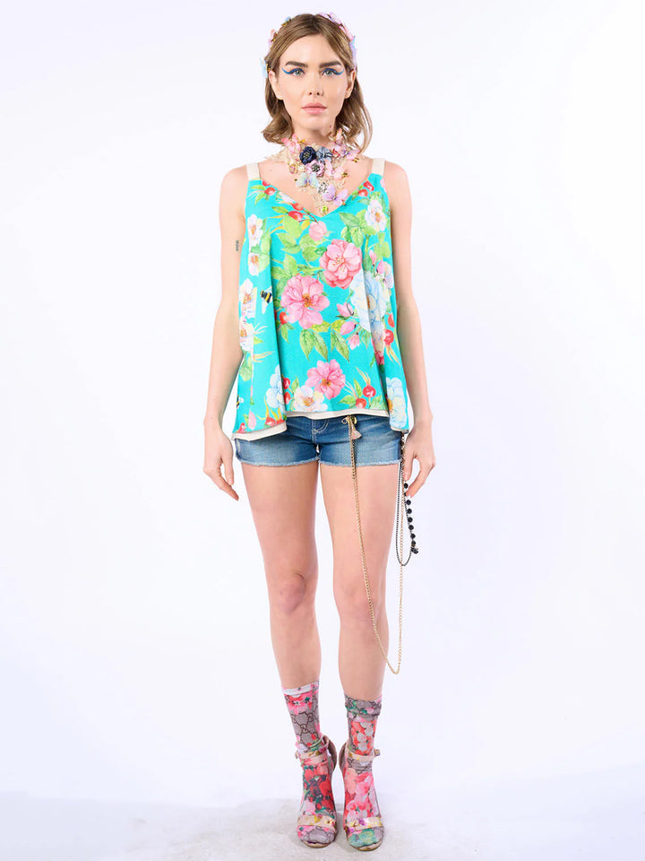 La Ville Cami in Aqua Floral