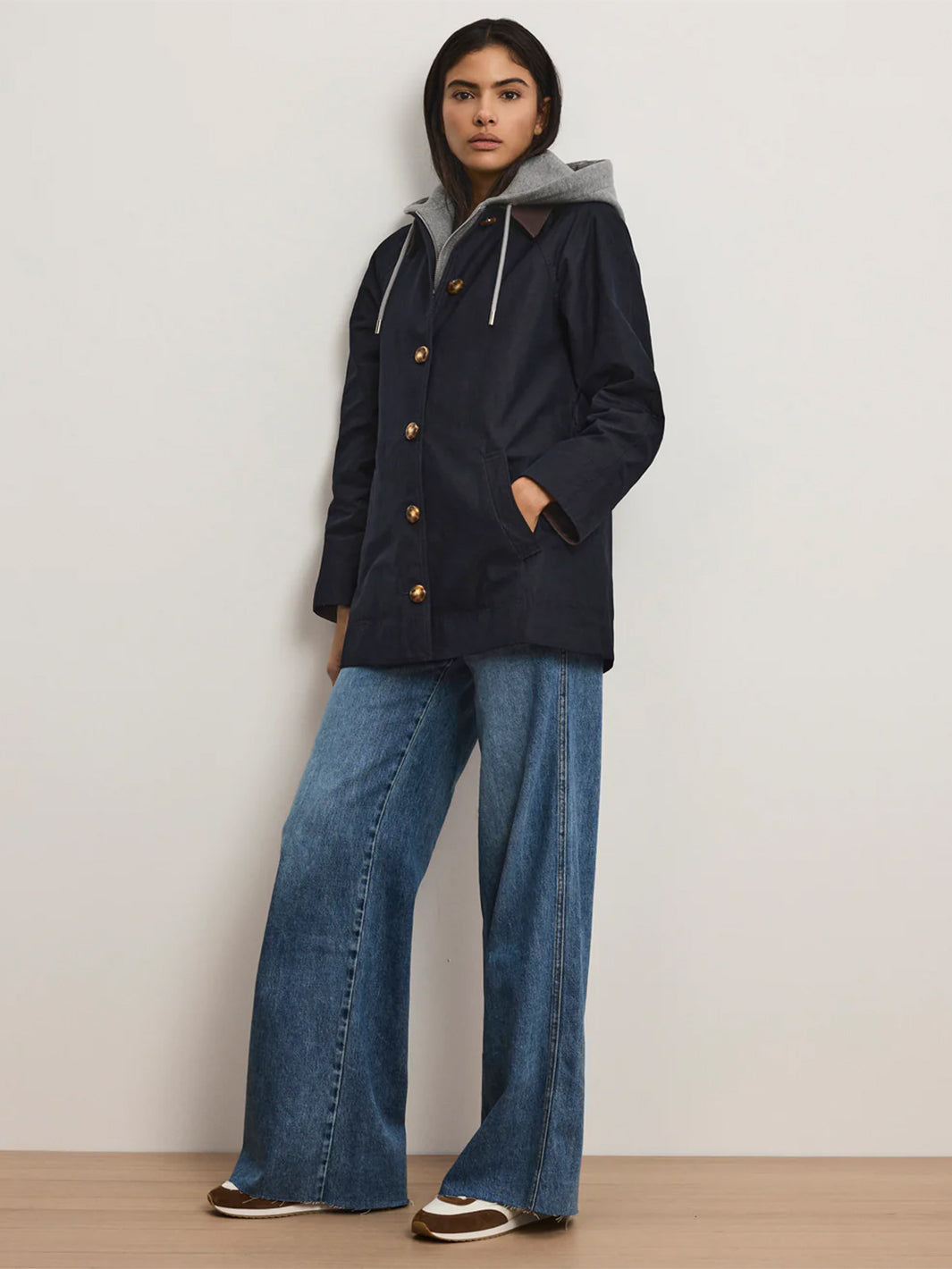 Langham Belted Dickey Coat in Navy